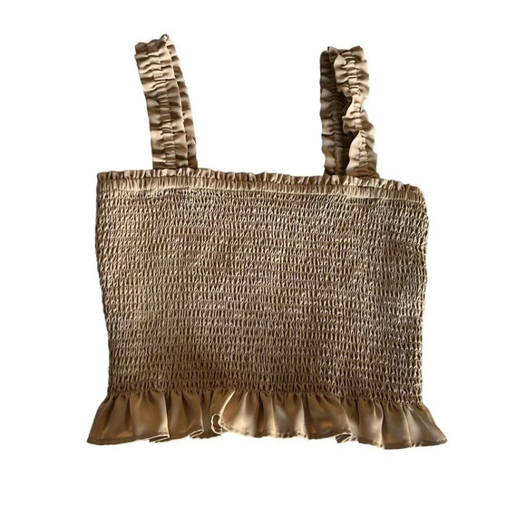 Express women's tan crop top size small - Picture 1 of 4